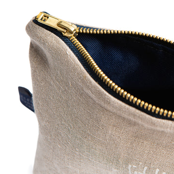 Artisan Natural Linen Makeup Bag