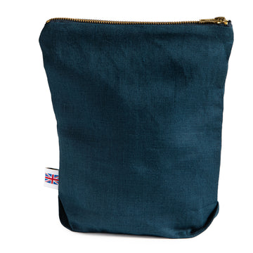 Eco Warrior Navy Linen Toiletry Bag