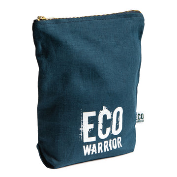 Eco Warrior Navy Linen Toiletry Bag
