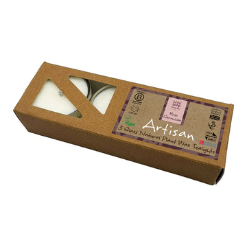 Artisan Rose Geranium Glass Tealights 14g (Box of 3)
