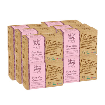 Organic Pure Rose Geranium Bar 110g - Case of 12