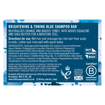 Eco Warrior Blue Shampoo Bar For Brunettes 100g